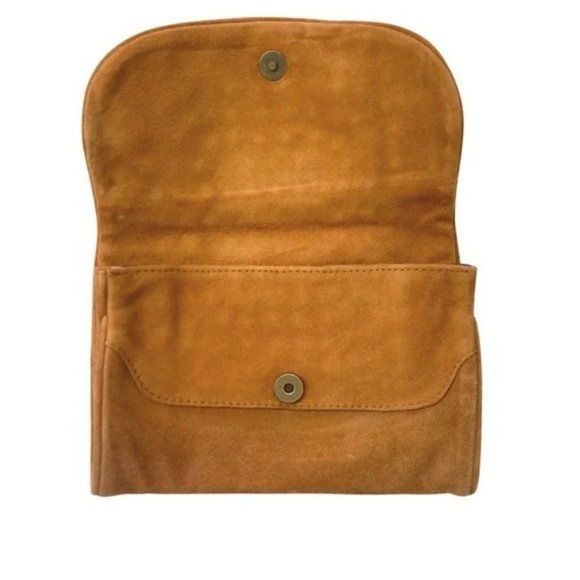 Lalla Marrakech Orange Studded Suede Clutch - Picture 2 of 5